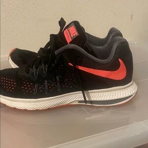 Nike Black and Orange Athletic Sneakers
